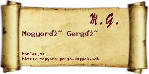 Mogyoró Gergő névjegykártya